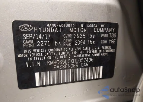 2017 Hyundai Ioniq Hybrid Blue from USA, damaged, VIN KMHC65LCXHU057496